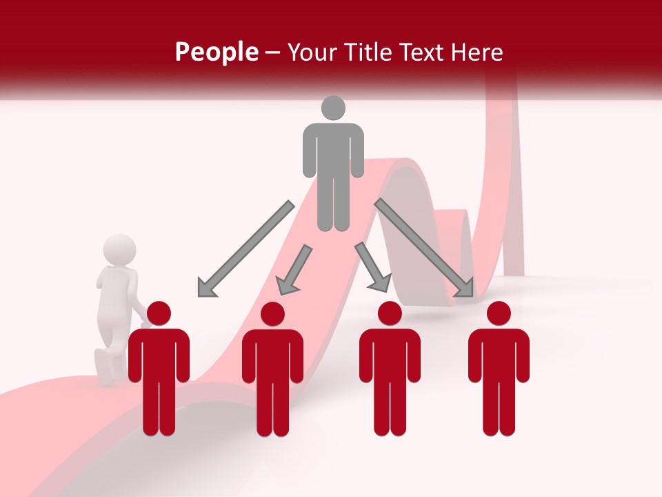 A Person Standing On Top Of A Red Arrow PowerPoint Template