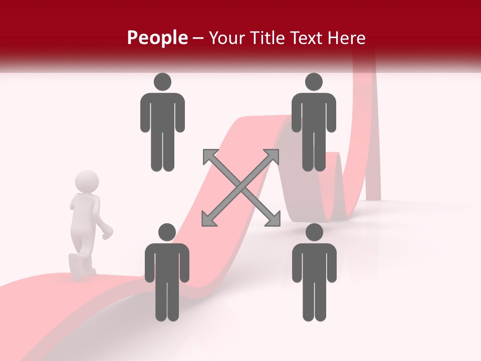 A Person Standing On Top Of A Red Arrow PowerPoint Template