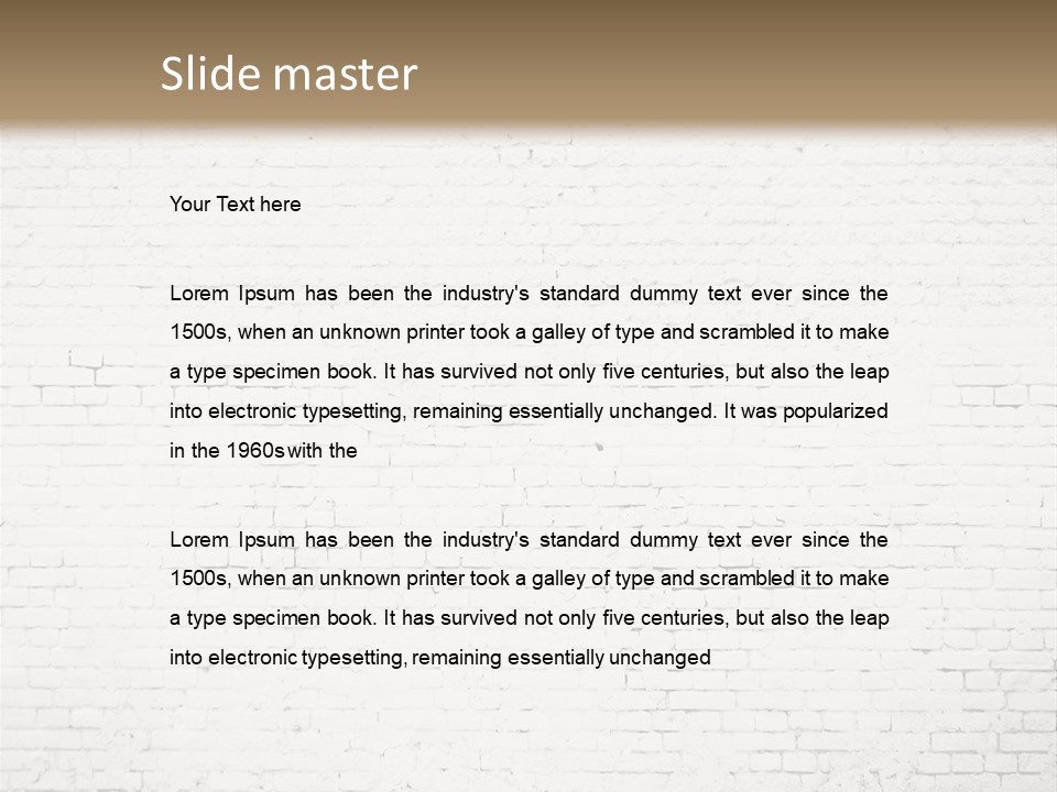 An Empty Room With A Brick Wall And Wooden Floor PowerPoint Template