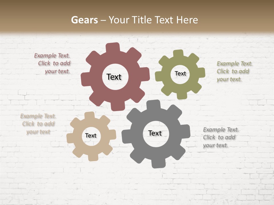 An Empty Room With A Brick Wall And Wooden Floor PowerPoint Template
