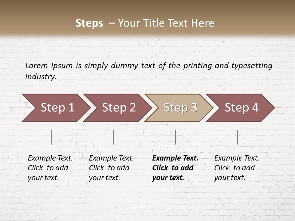 An Empty Room With A Brick Wall And Wooden Floor PowerPoint Template