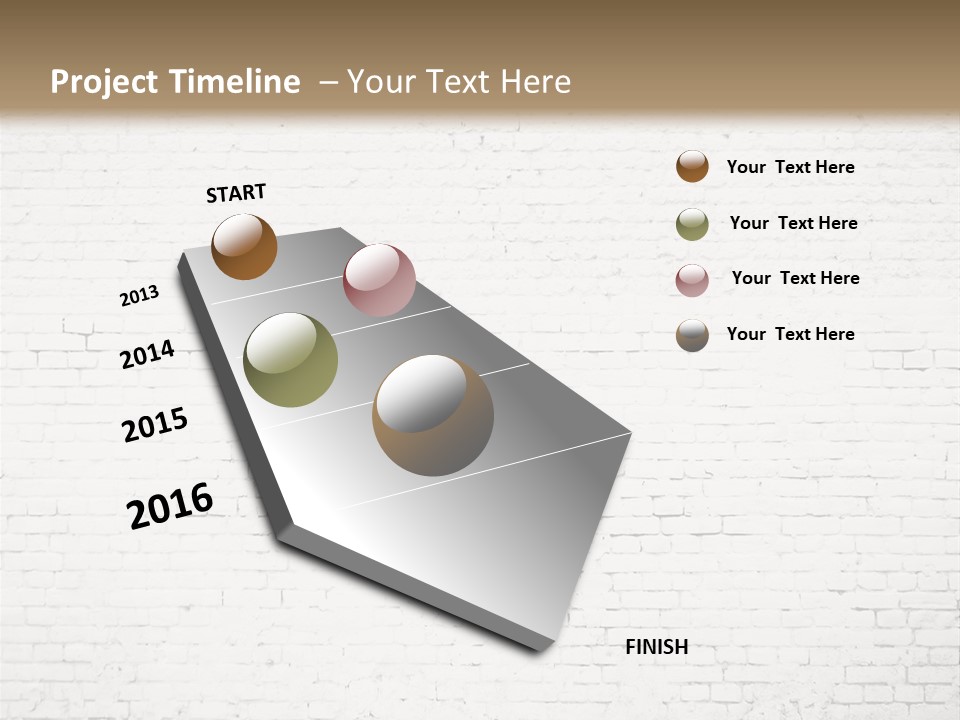 An Empty Room With A Brick Wall And Wooden Floor PowerPoint Template