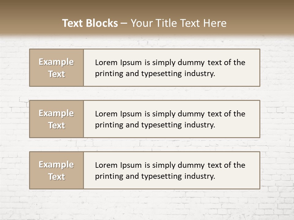 An Empty Room With A Brick Wall And Wooden Floor PowerPoint Template