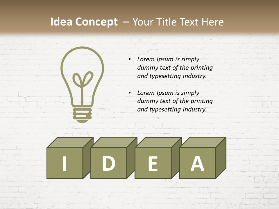 An Empty Room With A Brick Wall And Wooden Floor PowerPoint Template