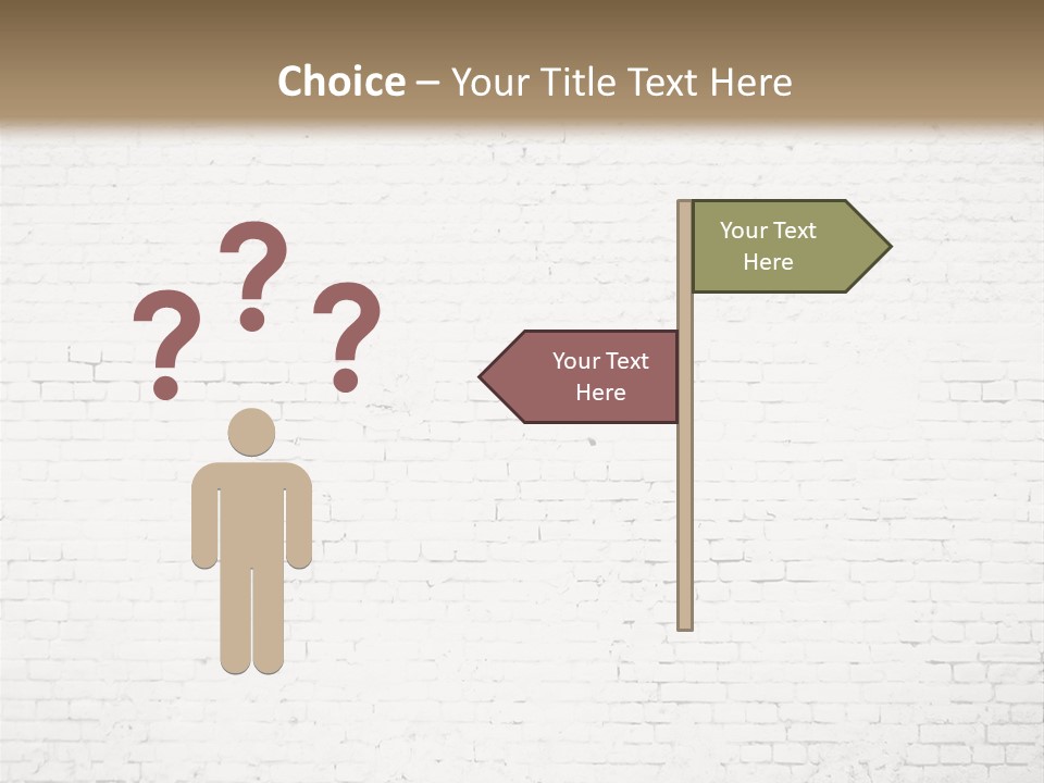 An Empty Room With A Brick Wall And Wooden Floor PowerPoint Template