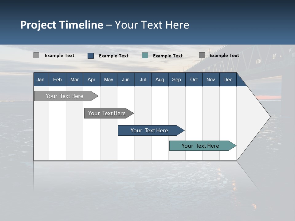 A Bridge Over A Body Of Water At Sunset PowerPoint Template