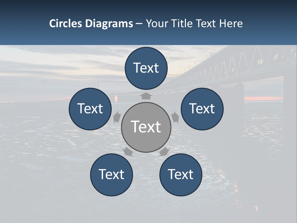 A Bridge Over A Body Of Water At Sunset PowerPoint Template