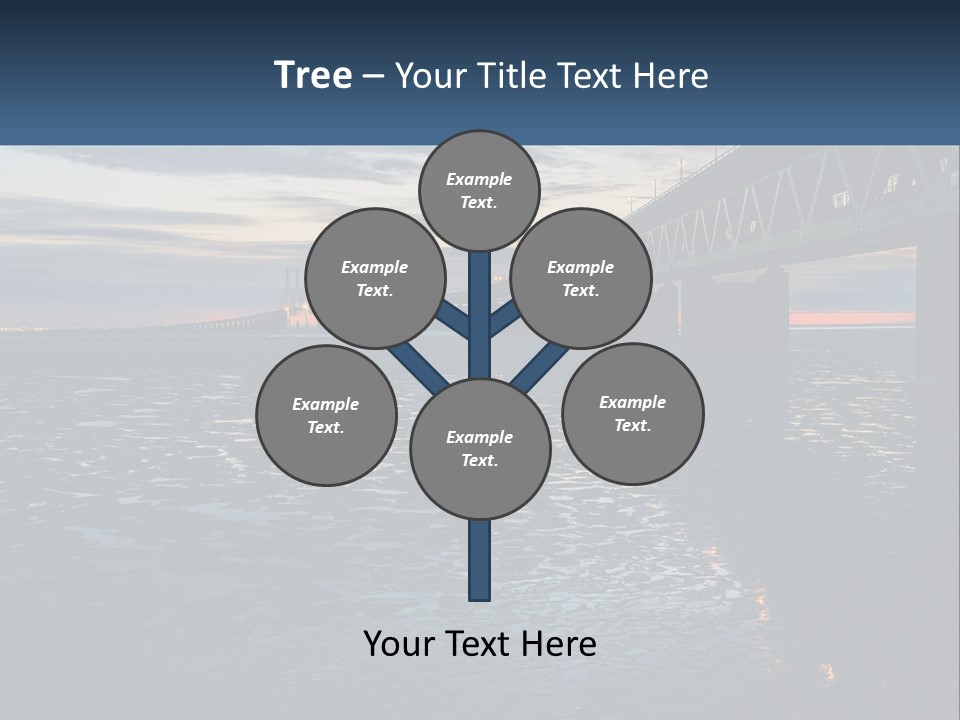 A Bridge Over A Body Of Water At Sunset PowerPoint Template