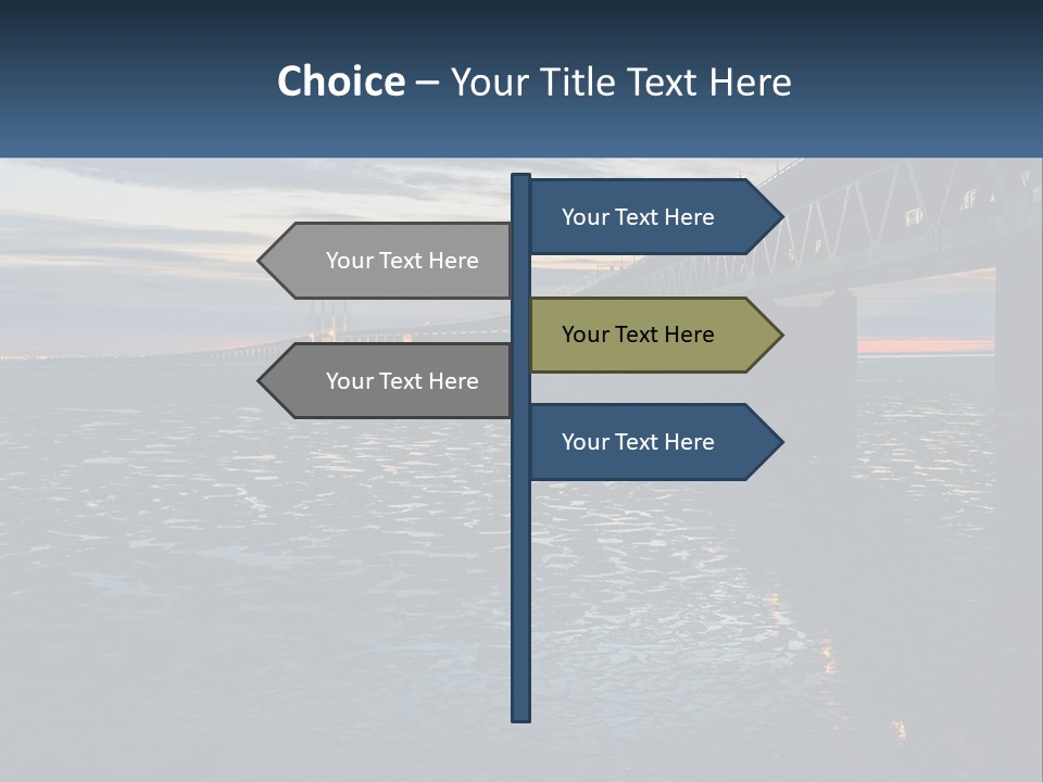 A Bridge Over A Body Of Water At Sunset PowerPoint Template
