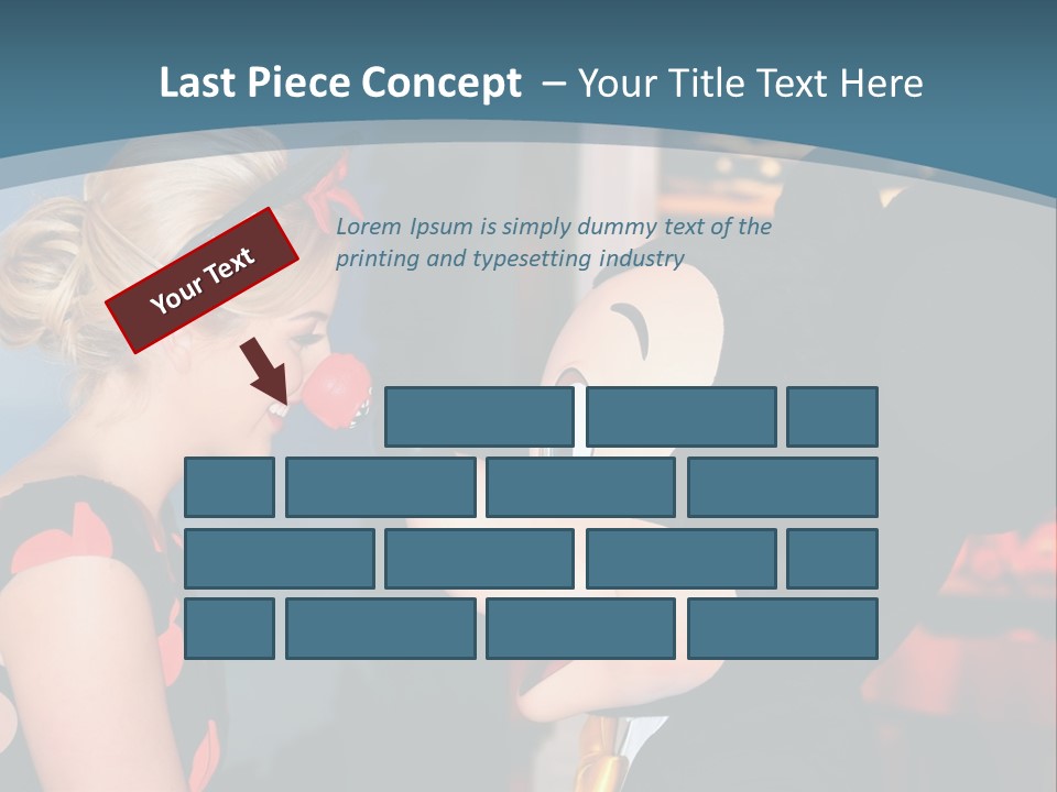 A Woman Is Touching A Mickey Mouse Head PowerPoint Template