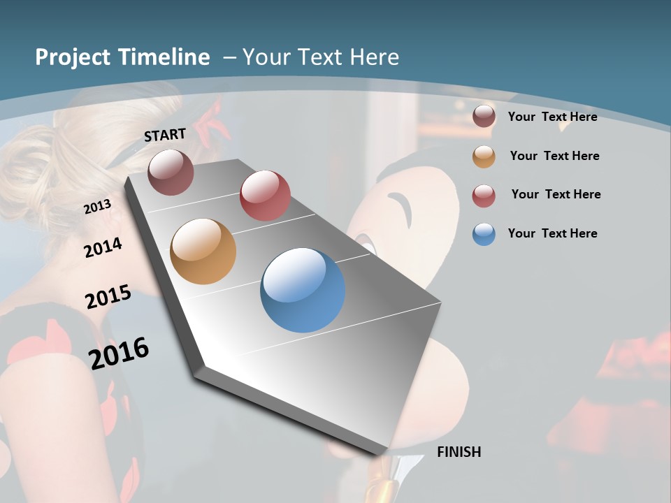 A Woman Is Touching A Mickey Mouse Head PowerPoint Template