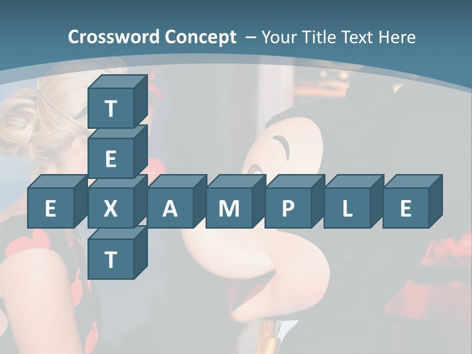A Woman Is Touching A Mickey Mouse Head PowerPoint Template
