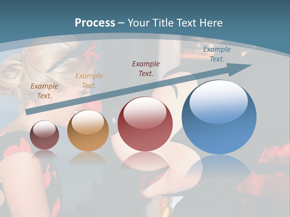 A Woman Is Touching A Mickey Mouse Head PowerPoint Template