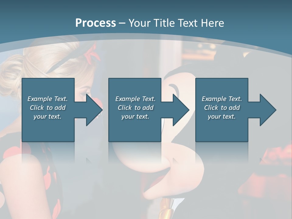 A Woman Is Touching A Mickey Mouse Head PowerPoint Template