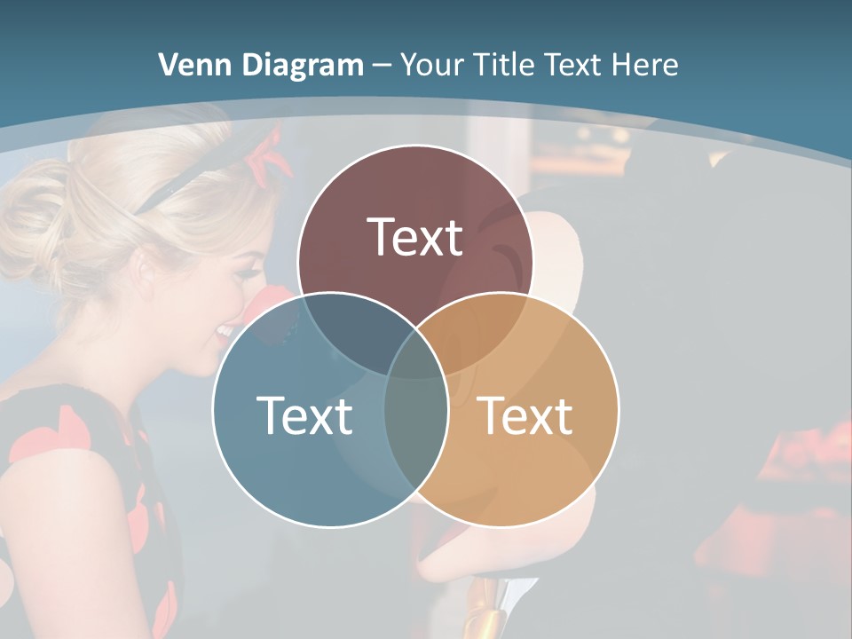 A Woman Is Touching A Mickey Mouse Head PowerPoint Template