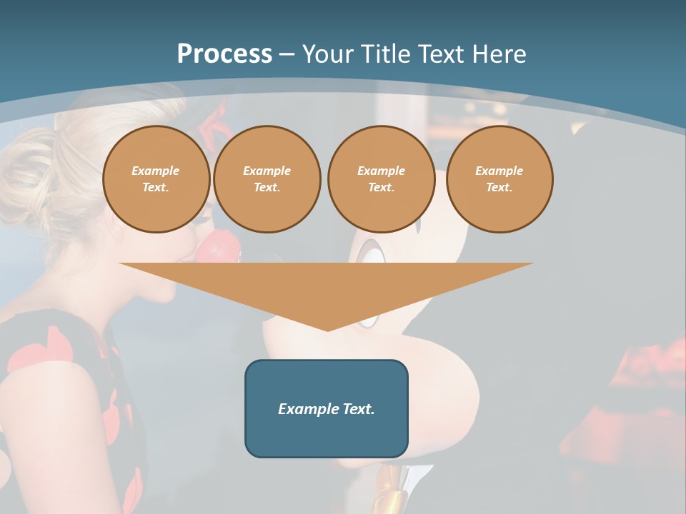 A Woman Is Touching A Mickey Mouse Head PowerPoint Template