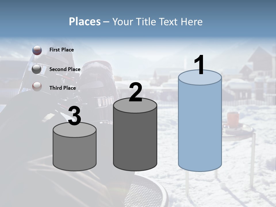 A Couple Of People That Are Sitting In The Snow PowerPoint Template