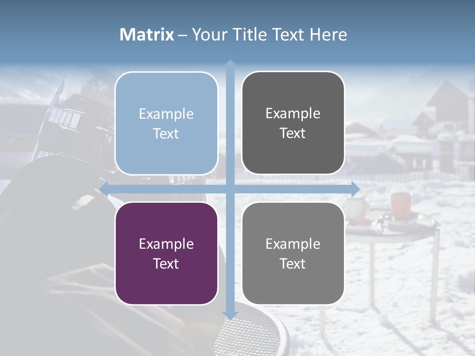 A Couple Of People That Are Sitting In The Snow PowerPoint Template