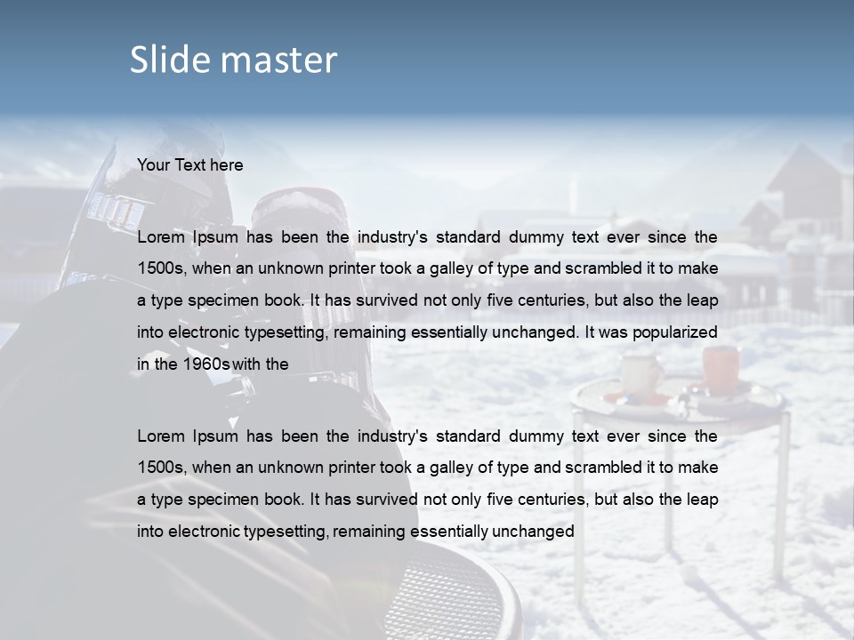A Couple Of People That Are Sitting In The Snow PowerPoint Template