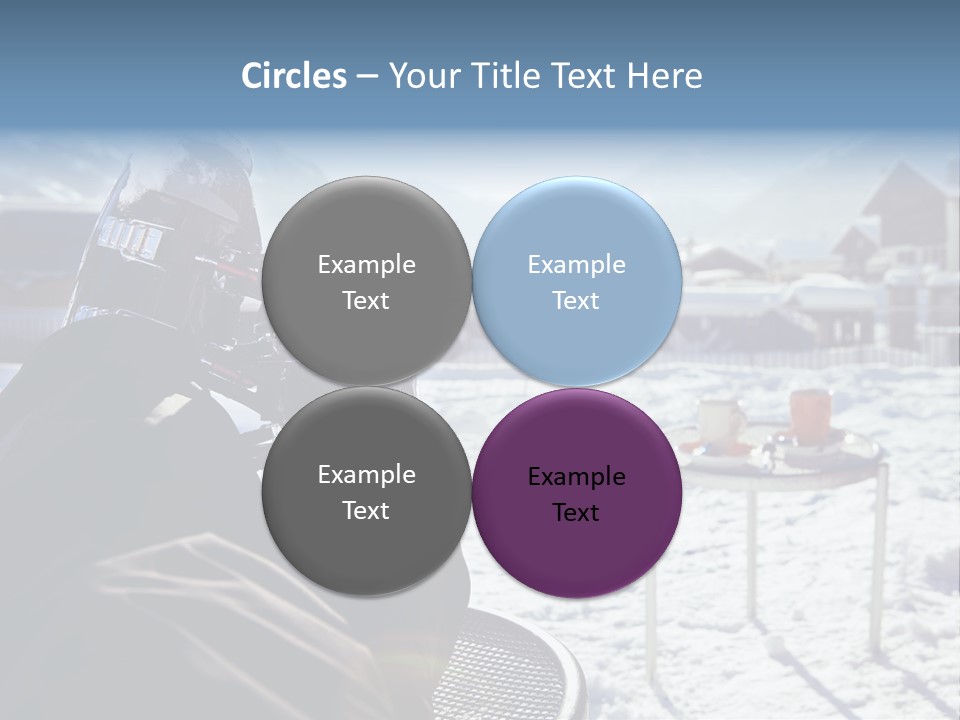 A Couple Of People That Are Sitting In The Snow PowerPoint Template