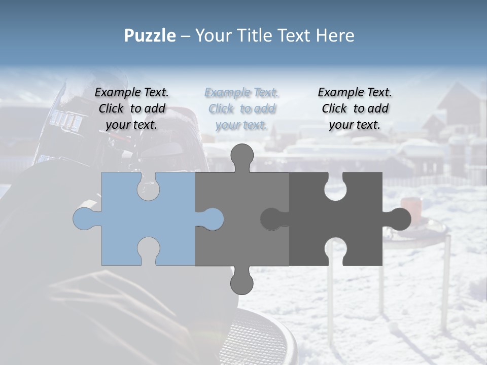 A Couple Of People That Are Sitting In The Snow PowerPoint Template
