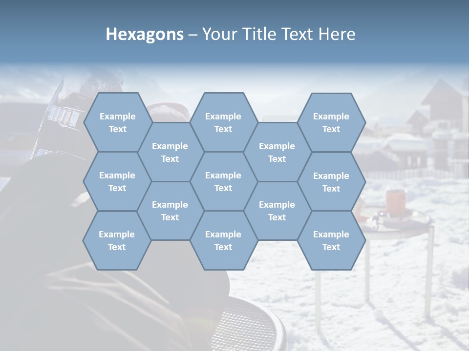 A Couple Of People That Are Sitting In The Snow PowerPoint Template