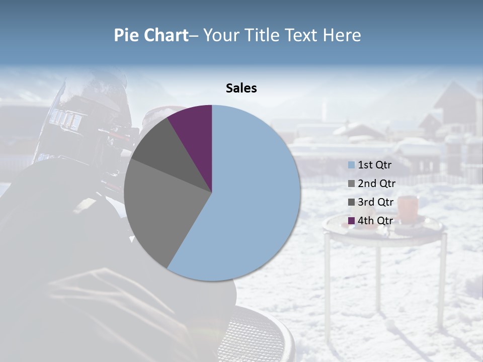 A Couple Of People That Are Sitting In The Snow PowerPoint Template