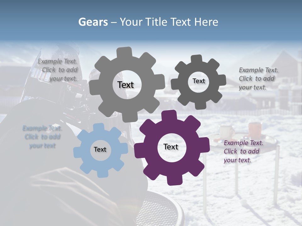 A Couple Of People That Are Sitting In The Snow PowerPoint Template