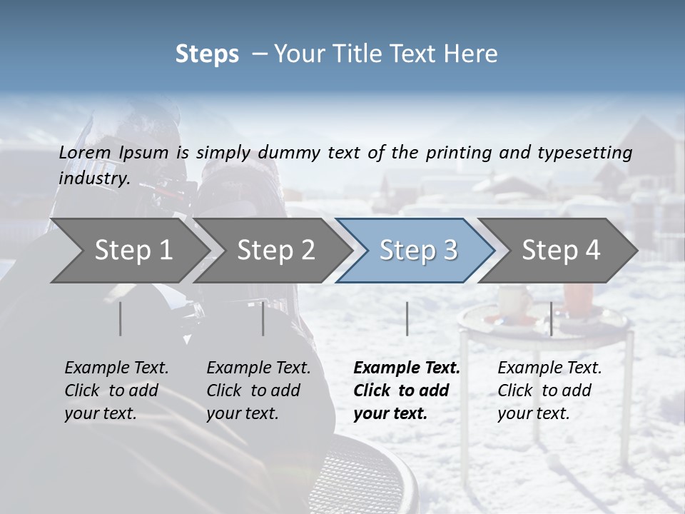 A Couple Of People That Are Sitting In The Snow PowerPoint Template