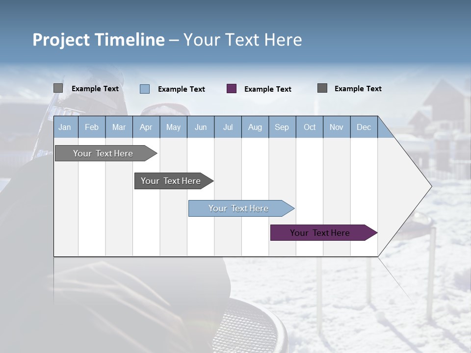 A Couple Of People That Are Sitting In The Snow PowerPoint Template