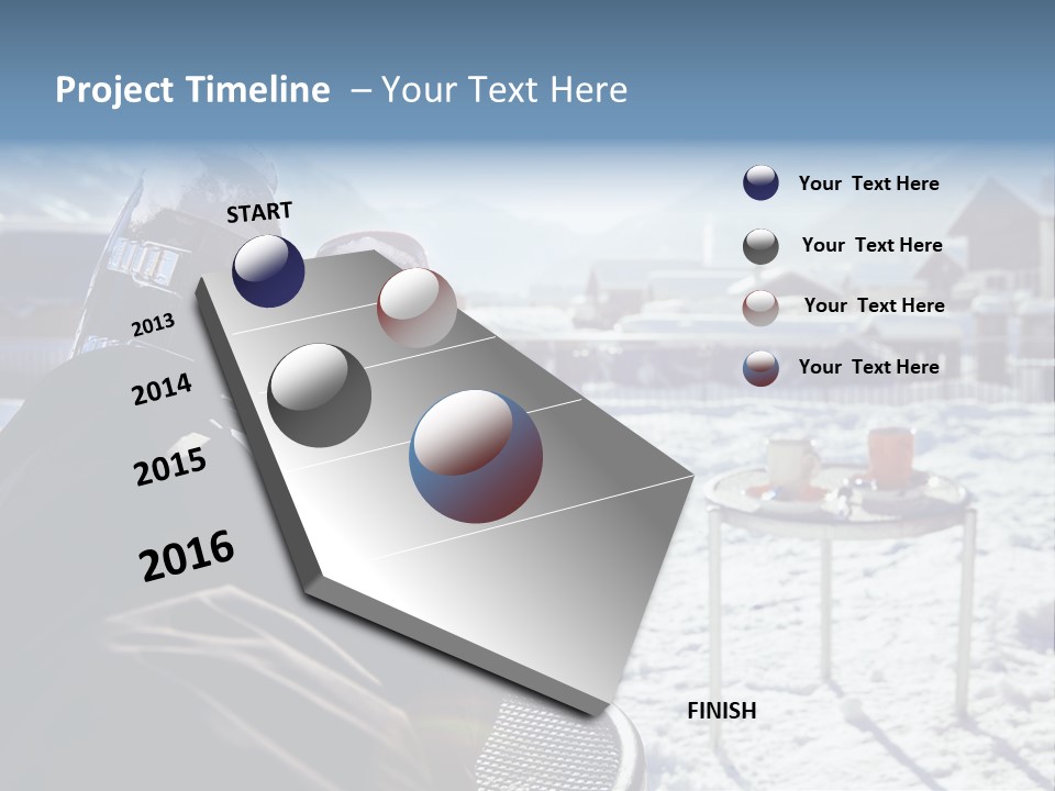 A Couple Of People That Are Sitting In The Snow PowerPoint Template