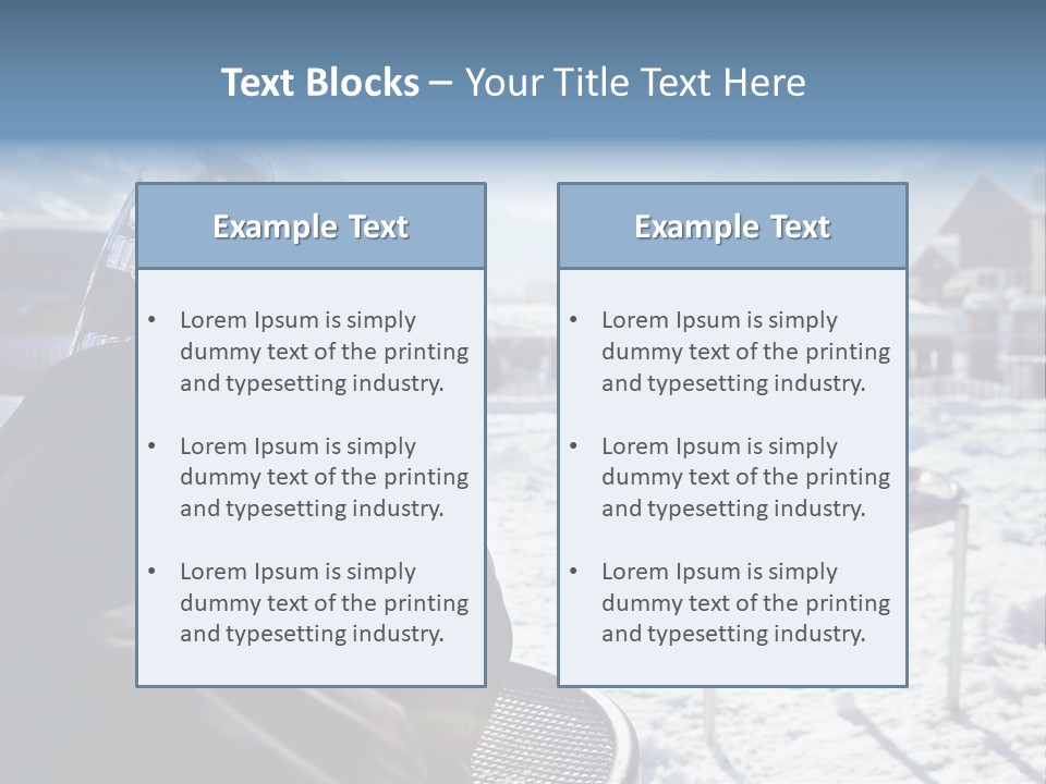A Couple Of People That Are Sitting In The Snow PowerPoint Template