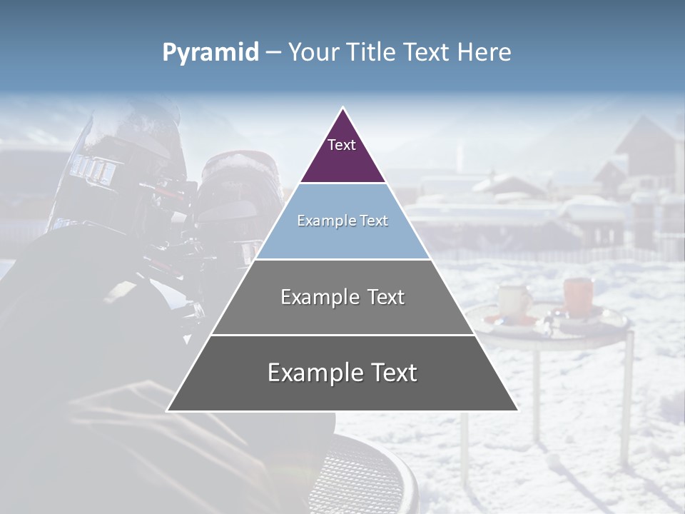 A Couple Of People That Are Sitting In The Snow PowerPoint Template