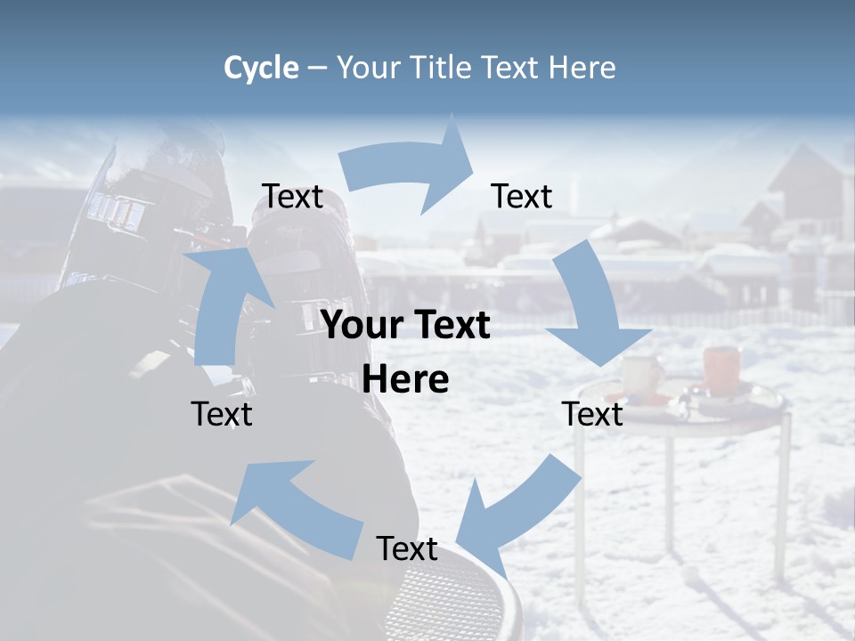 A Couple Of People That Are Sitting In The Snow PowerPoint Template