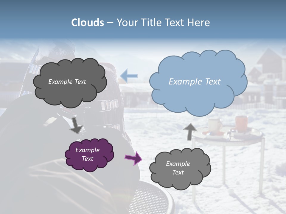 A Couple Of People That Are Sitting In The Snow PowerPoint Template