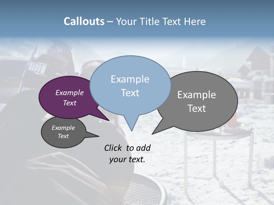 A Couple Of People That Are Sitting In The Snow PowerPoint Template