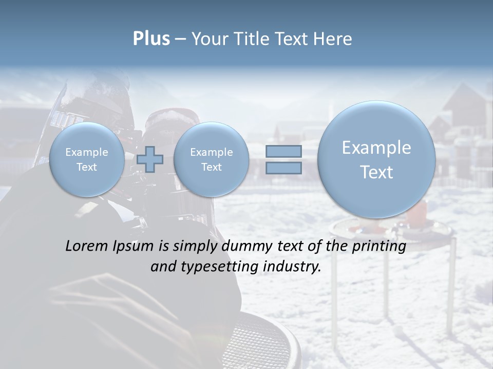 A Couple Of People That Are Sitting In The Snow PowerPoint Template