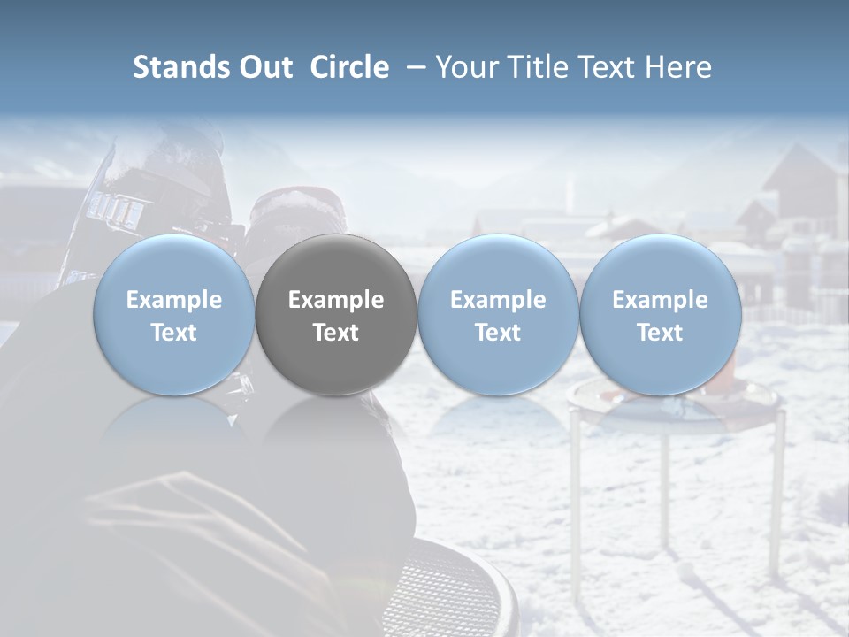 A Couple Of People That Are Sitting In The Snow PowerPoint Template