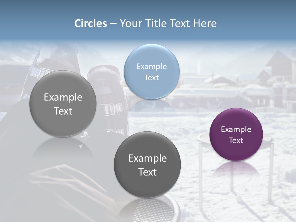 A Couple Of People That Are Sitting In The Snow PowerPoint Template