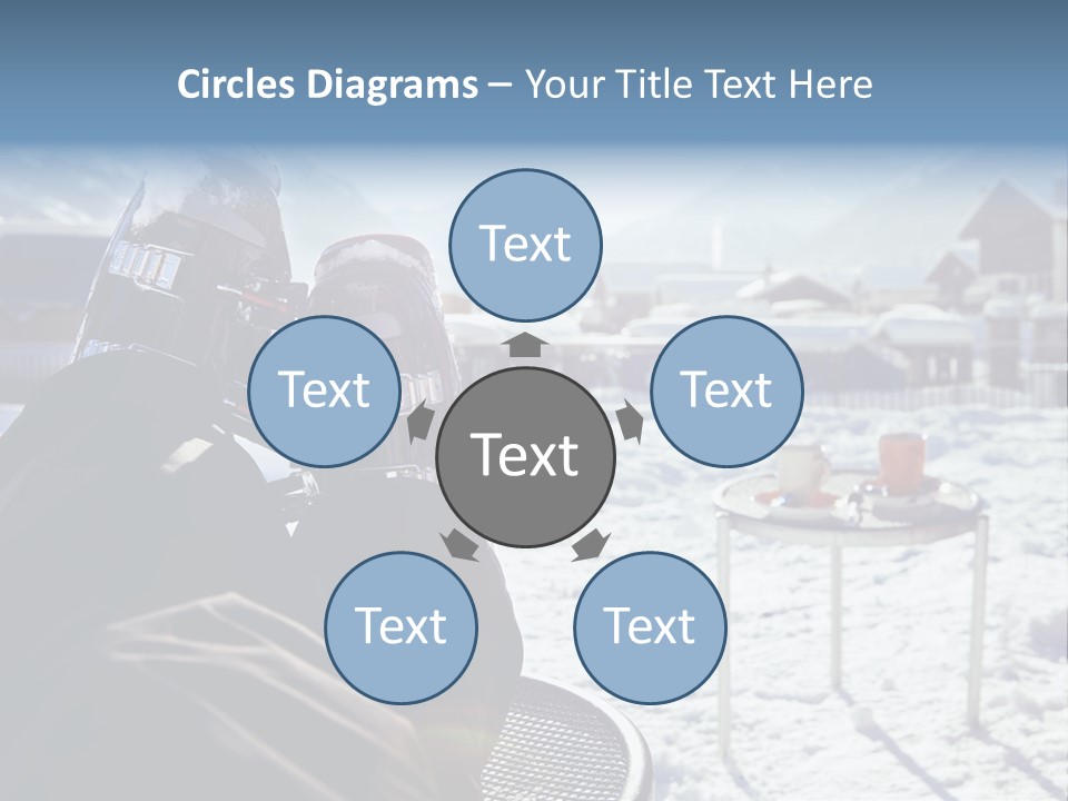 A Couple Of People That Are Sitting In The Snow PowerPoint Template
