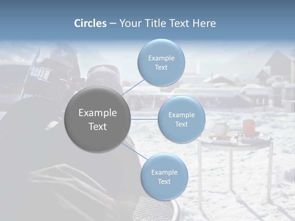 A Couple Of People That Are Sitting In The Snow PowerPoint Template