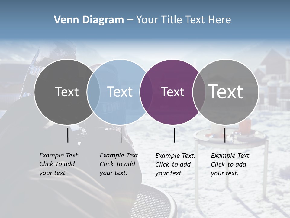 A Couple Of People That Are Sitting In The Snow PowerPoint Template