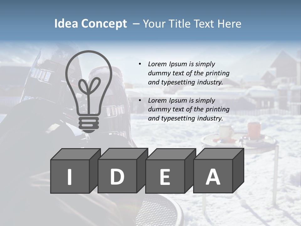 A Couple Of People That Are Sitting In The Snow PowerPoint Template