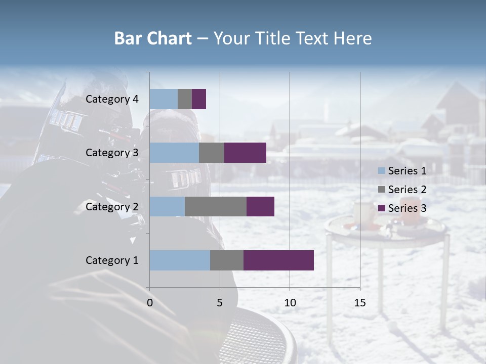 A Couple Of People That Are Sitting In The Snow PowerPoint Template