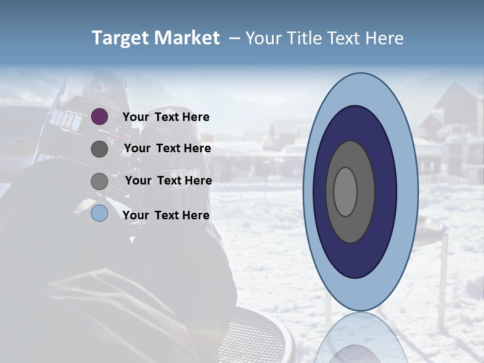 A Couple Of People That Are Sitting In The Snow PowerPoint Template