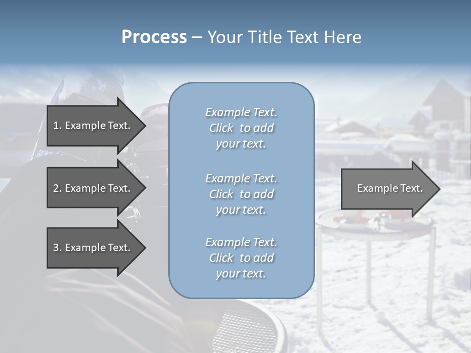 A Couple Of People That Are Sitting In The Snow PowerPoint Template