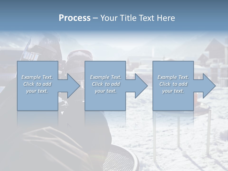 A Couple Of People That Are Sitting In The Snow PowerPoint Template