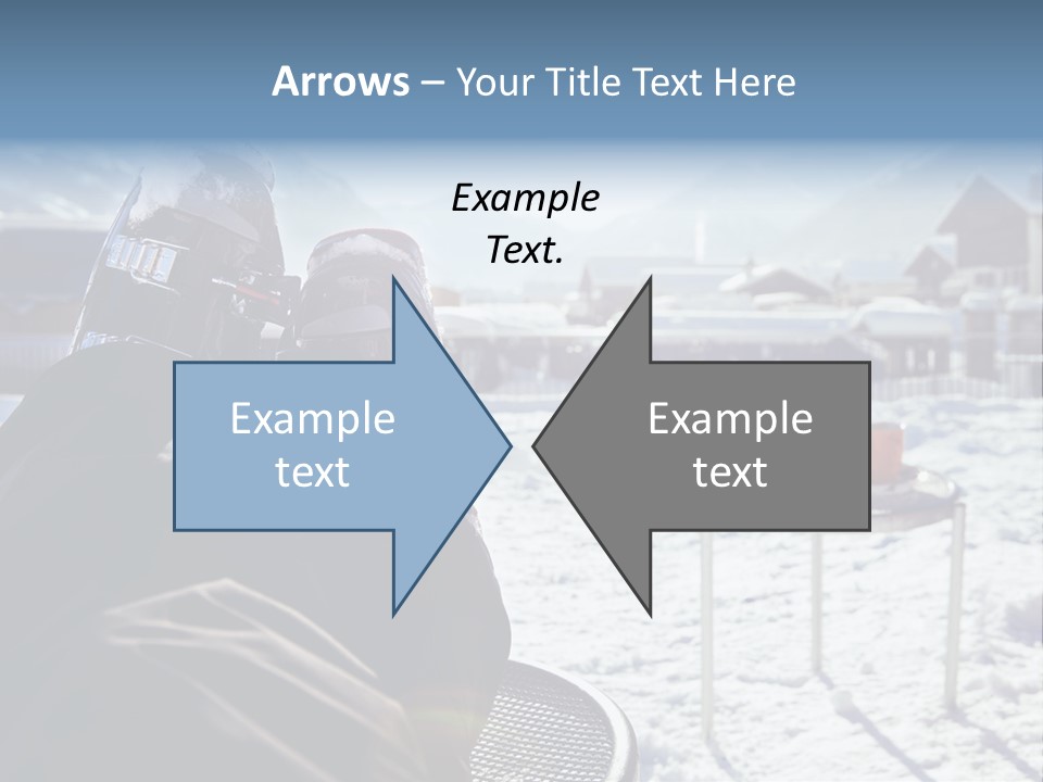 A Couple Of People That Are Sitting In The Snow PowerPoint Template