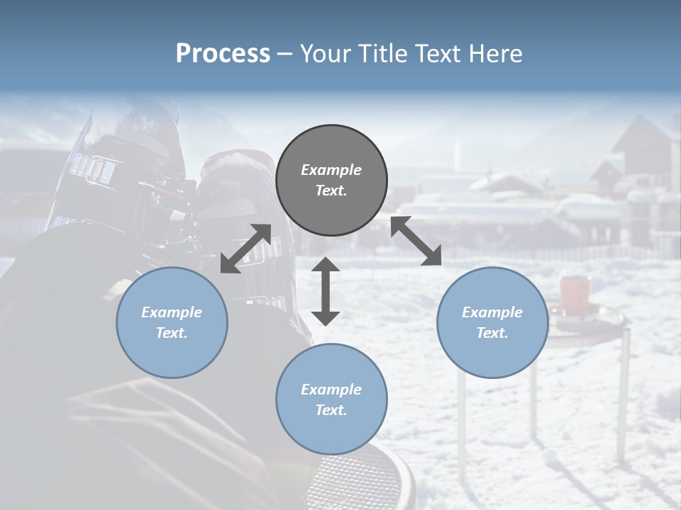 A Couple Of People That Are Sitting In The Snow PowerPoint Template