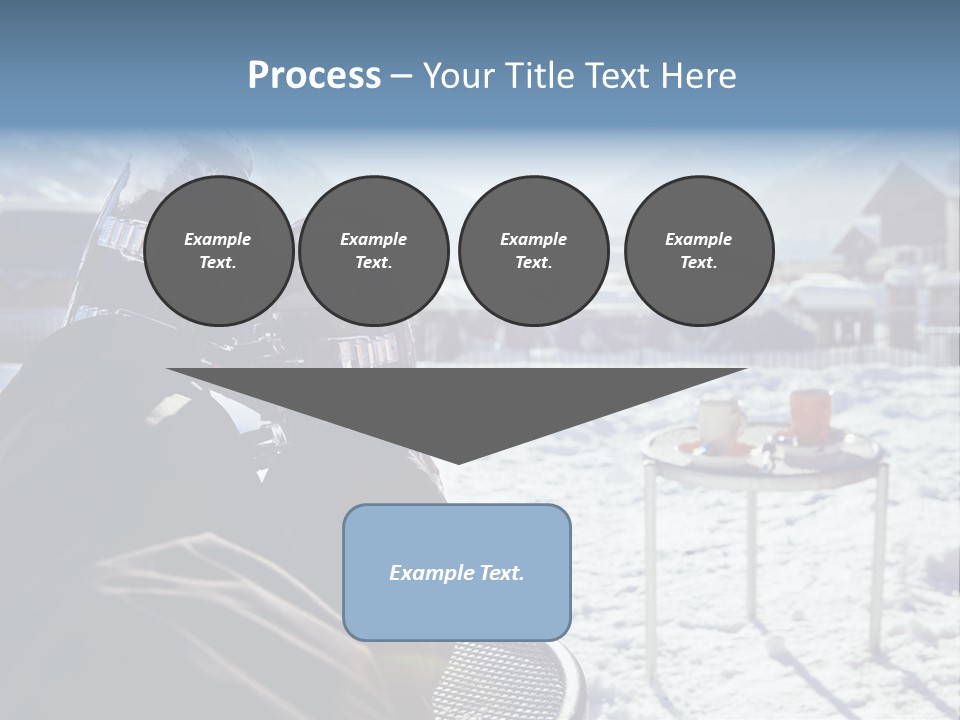 A Couple Of People That Are Sitting In The Snow PowerPoint Template